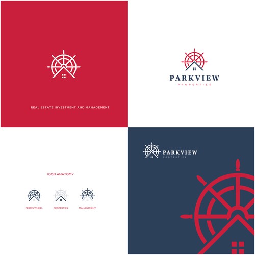 Modern logo for Parkview Properties