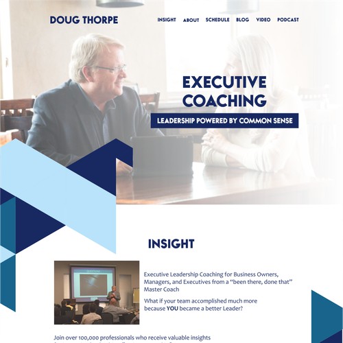 Executive Coaching Homepage design