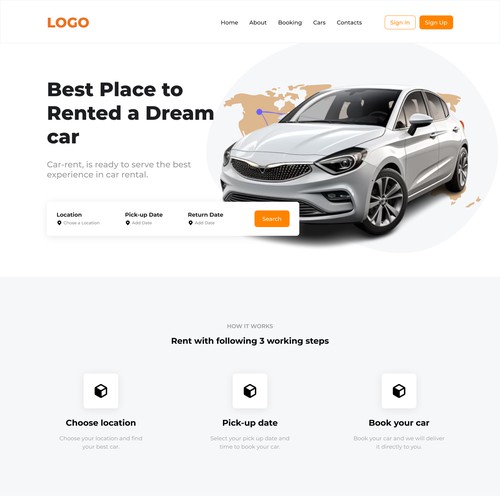 Car Rent Lending page Design