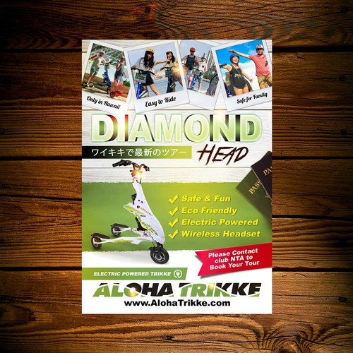 Aloha Trikke - Beautiful ad in magazine for tour company in hawaii