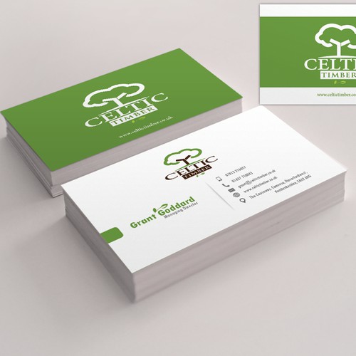 Create a professional & eye catching business card and stationery for Celtic Timber