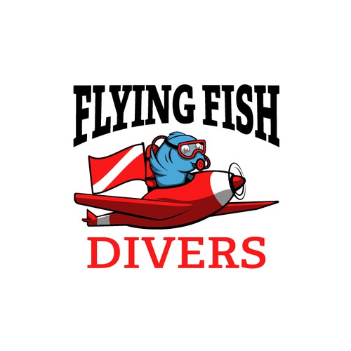 Logo concept for retail store and flying fish aquatic center