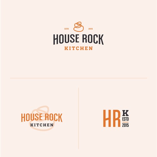 House Rock Kitchen的标志设计概念