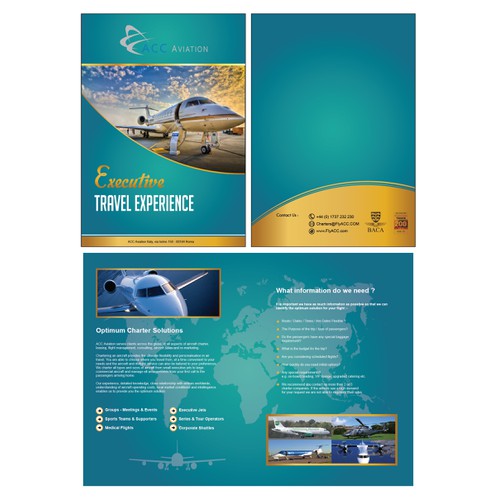 Private Jet brochure illustration for broking company