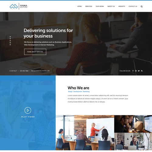 website design for web consulting startup