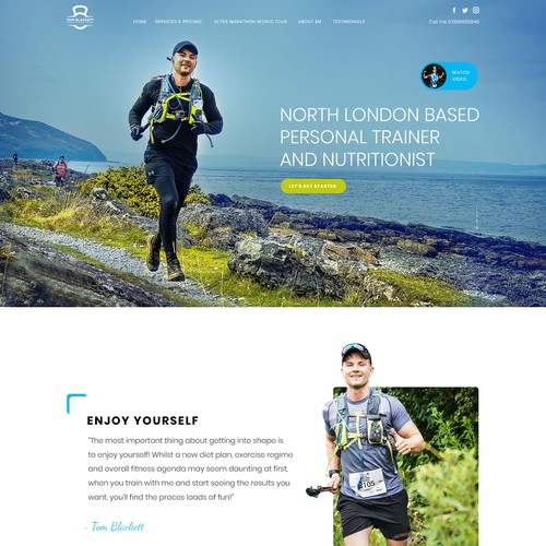 Website Design for Tom Blackett Fitness. 