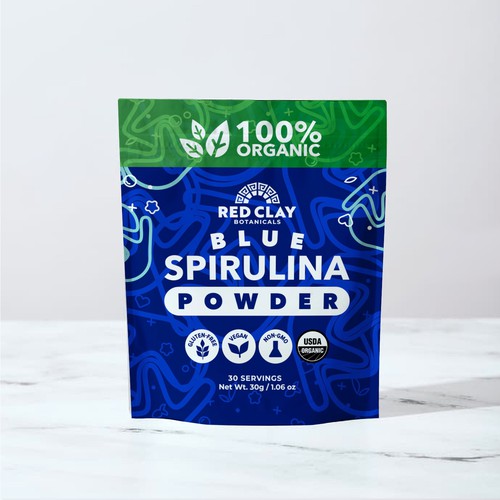 Vibrant and Modern Package for Blue Spirulina