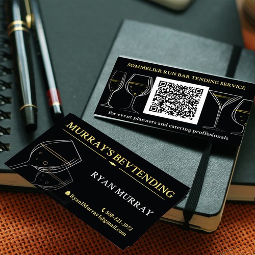 Business card for sommelier run bar tending service