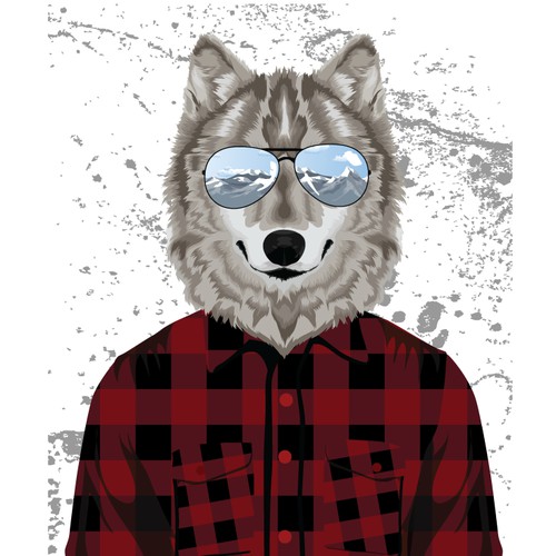 Wolf Illustration for Action Sports Clientele T-Shirt