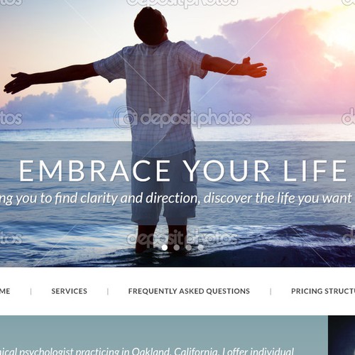 Modern psychotherapy private practice website.
