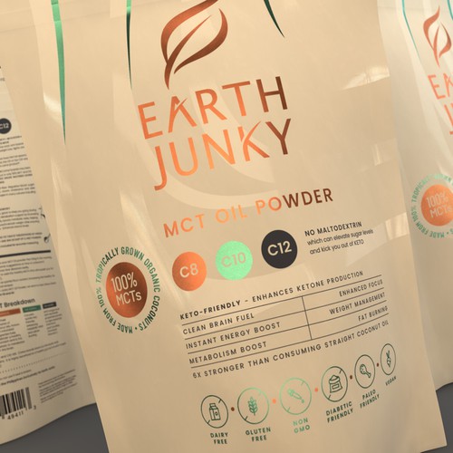 Splendid concept for MCT Oil Powder from Earth Junky