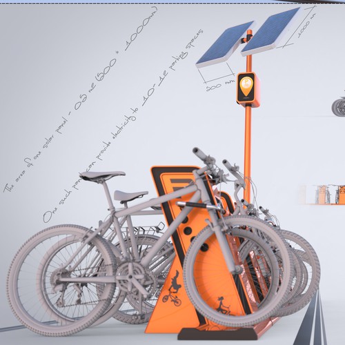 Concept and external view of smart bicycle parking rack