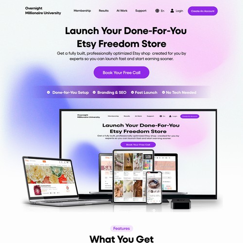 Etsy Business Coaching Landing Page | Conversion-Focused Funnel Design