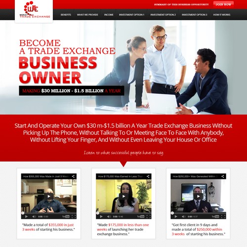 Design A World Class Investment Opportunity Website. OPEN TO ALLDESIGNERS!!!