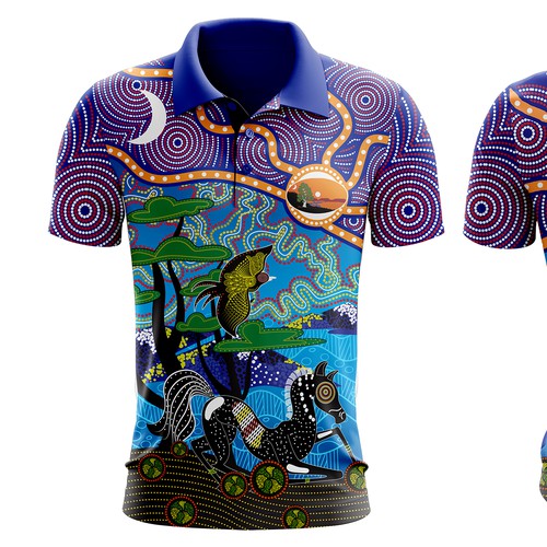 design for walangeri ngumpinku staff in aborigin art style