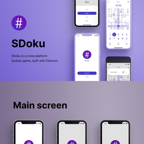 Design concept for mobile app SDoku