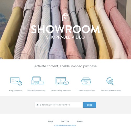 Landing page for interactive video startup