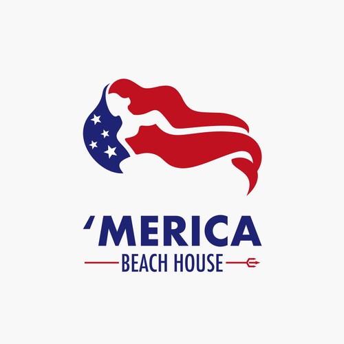 Mermaids & America logo for a beach house