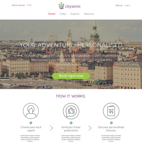 Cityzenic helps people travel better. Design a website that supportsthat vision