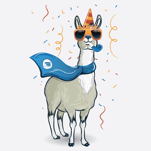Awesome Party llama illustration 