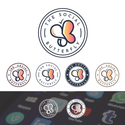 Logo Concept for social media advertising agency Social Butterfly