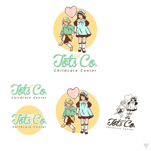 Create a unique vintage logo & business card for childcare centre