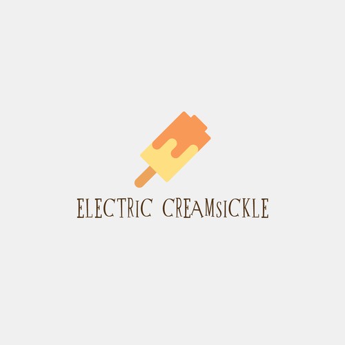 Battery + Ice Cream Logo Concept for ELECTRIC CREAMSICKLE