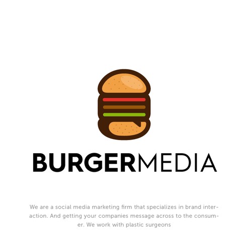Bold Illustrative logo for Burger Media.