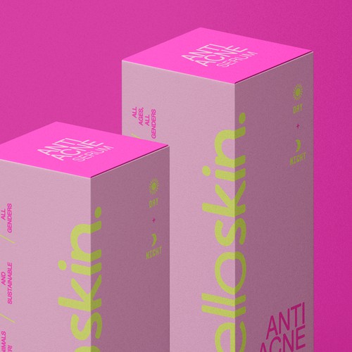Bright packaging design for helloskin