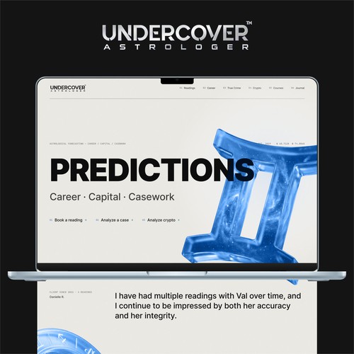 Bold concept website for Undercover Astrologer - Light mode
