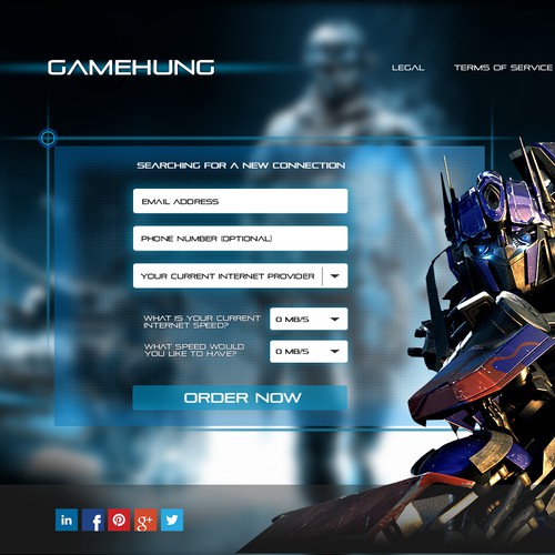 Online gamer Squeeze page