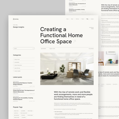 Minimalist Architecture & Interior Website Design UI