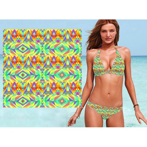 Create a colorful and vibrant pattern for the 2015 Inge Weis swimwear collection.