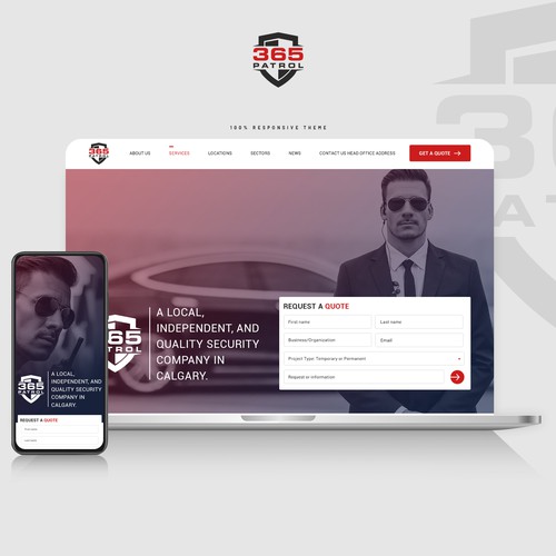 Clean and Corporate website design for Security Guard Company 