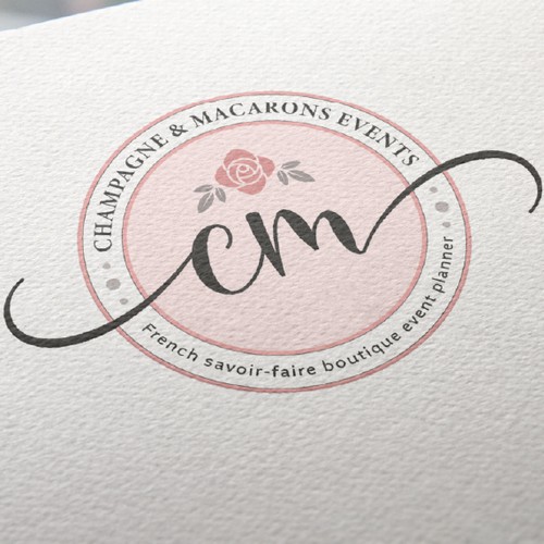 Logo Idea for Champagne & Macarons Events