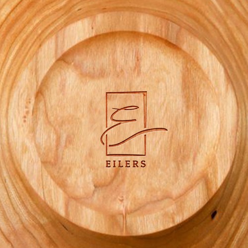 Elegant, hand-drawn logo for wood stamp