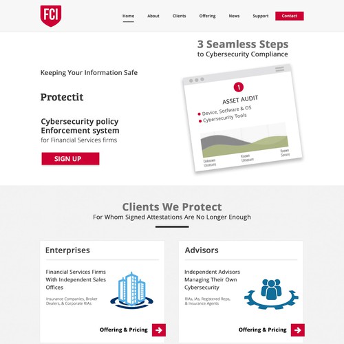 Clean homepage design mockup