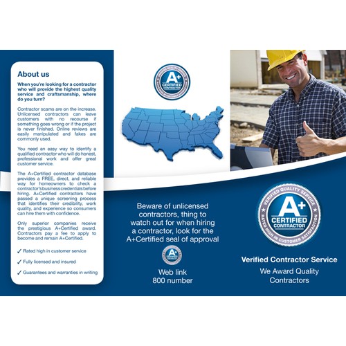 brochure design for Certified Contractor