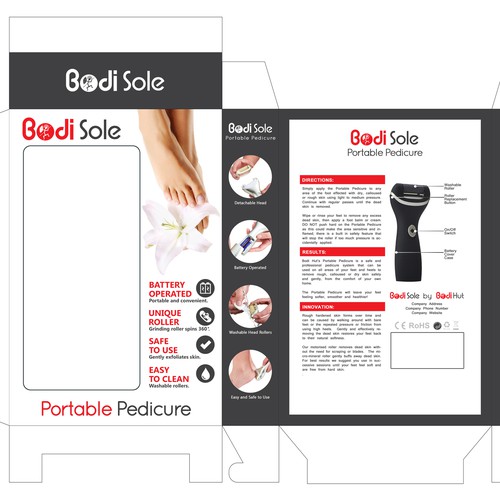 Packaging for Bodi Sole Portable Pedicure