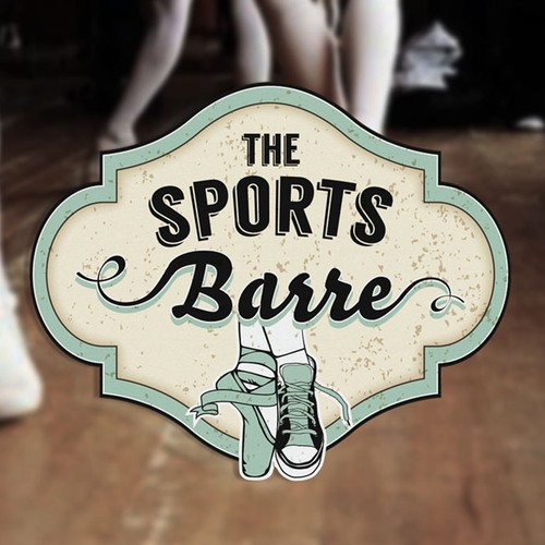 Create a vintage inspired logo for a boutique fitness studio, THE SPORTS BARRE