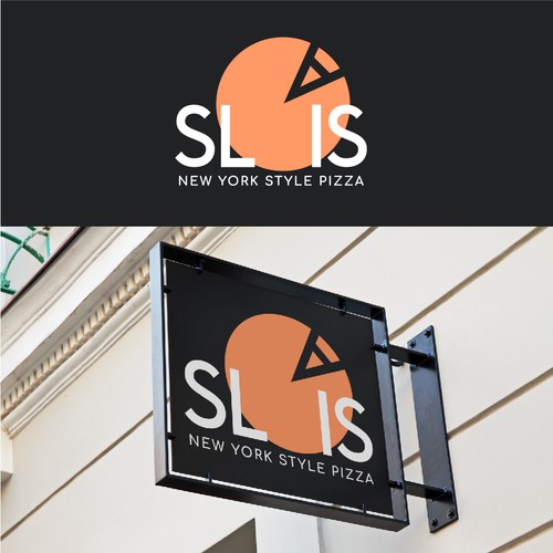 NYC style pizza logo for Brooklyn vibe restaurant