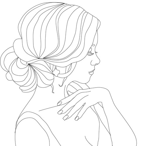 Illustration for updo hair