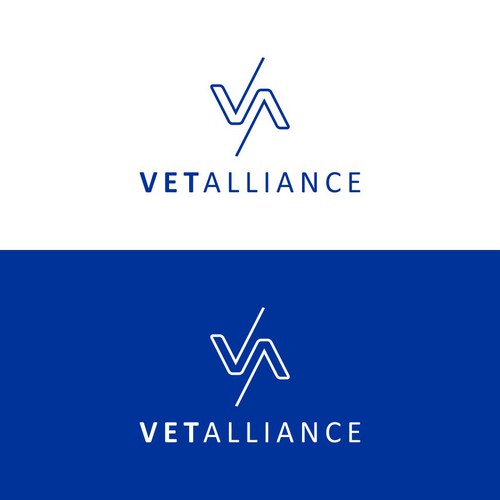 simple monoline logo for vet alliance