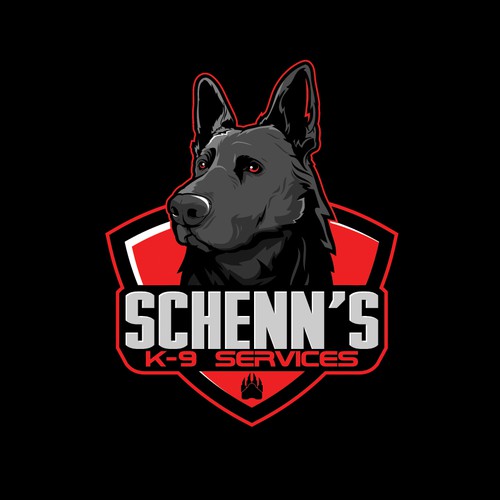 german shepherds dog cartoon character for SCHENN'S K-9 SERVICES