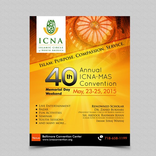40th Annual ICNA-MAS Convention Flyer and Poster Design