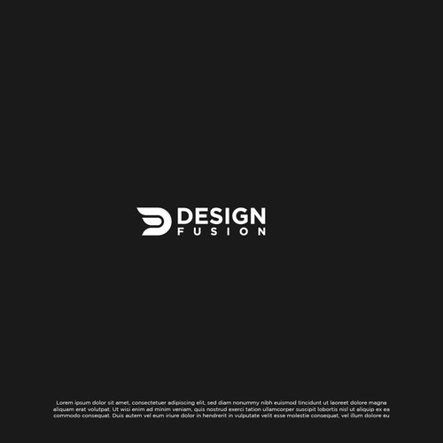 minimalist logo for "DESIGN fUSION"