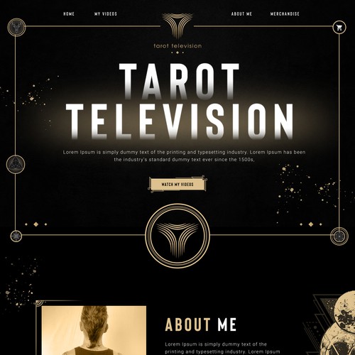 Web design concept for a Tarot Reader