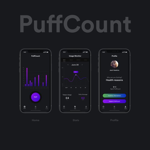 iOs app design for Puff Count