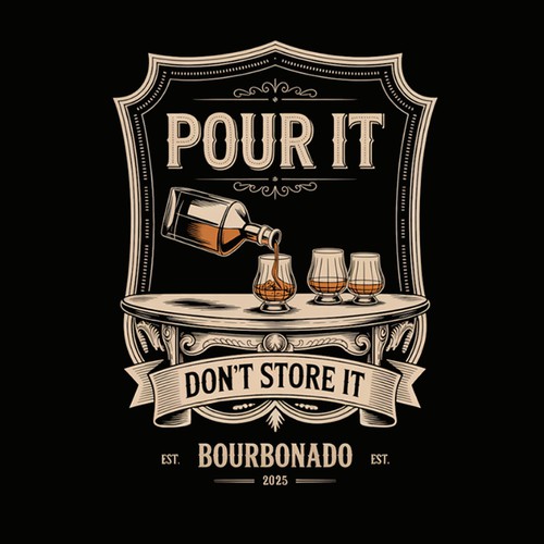 Bourbon T-Shirt Design | Vintage Whiskey Saloon Graphic | I Can Design Something Similar For You