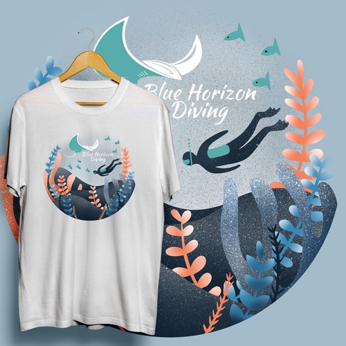 Ocean Graphic T-shirt for Blue Horizon Diving